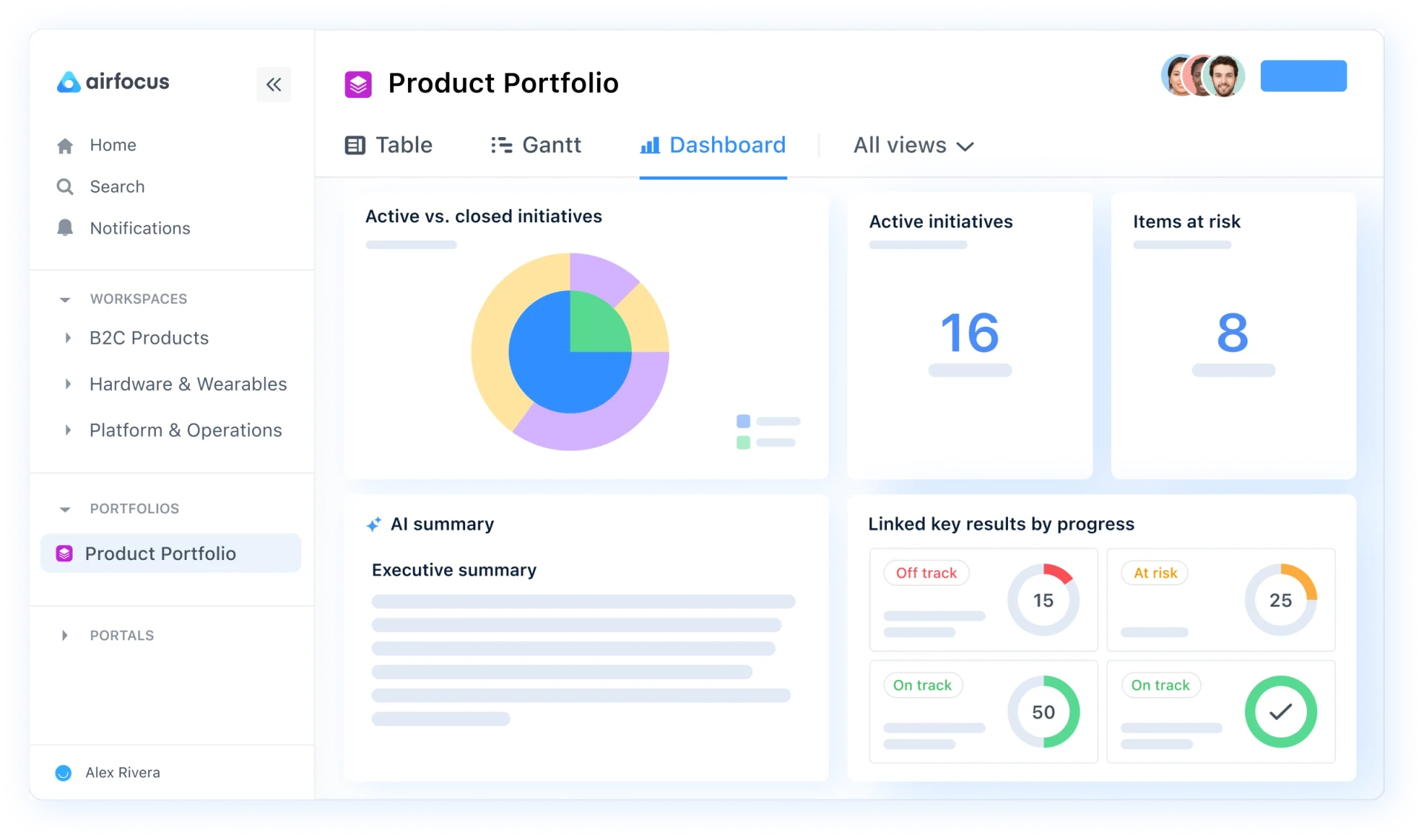 Act on real-time portfolio data <br class='hide-on-small hide-on-large-desktop' /> with Dashboard views