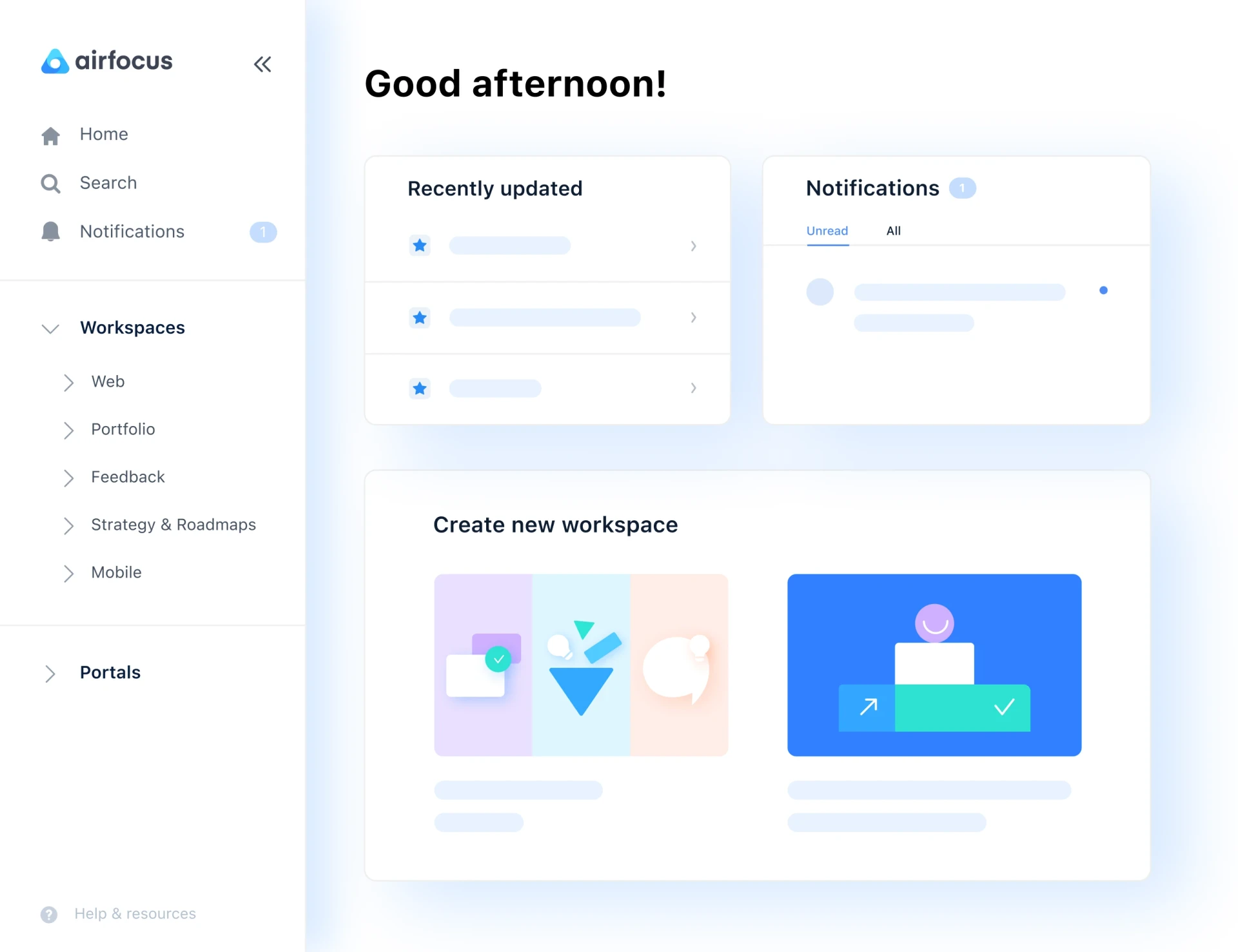 airfocus welcome screen